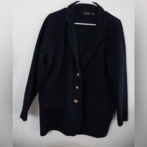 Lauren Ralph Lauren Navy Knit Blazer Cardigan